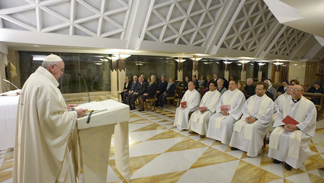 Pope Francis during Mass