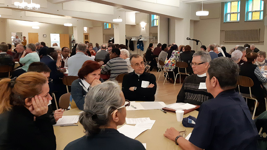 Participants discussing together 