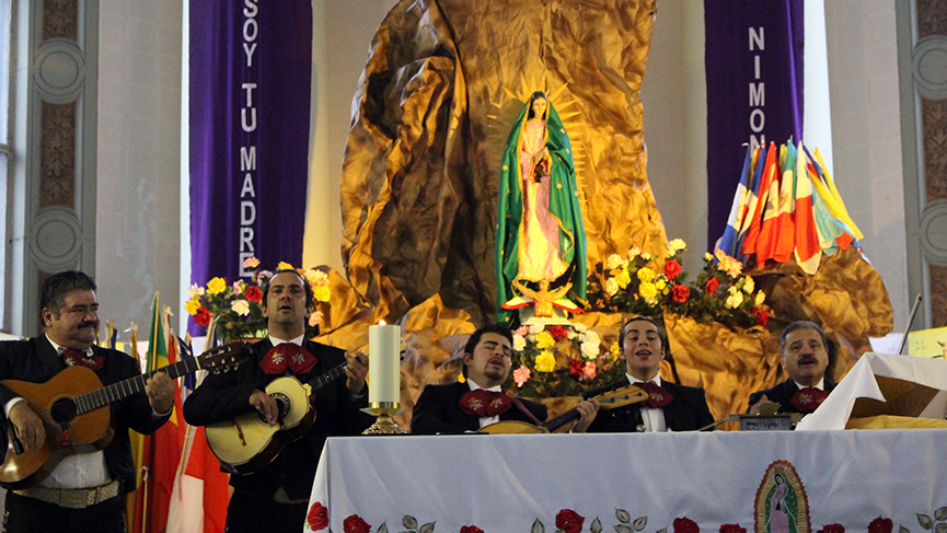 Mariachis celebrating Our Lady of Guadalupe in Montreal