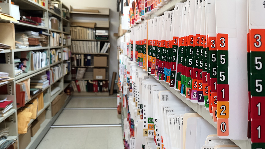 A part of the Archdiocese of Montreal's archives.