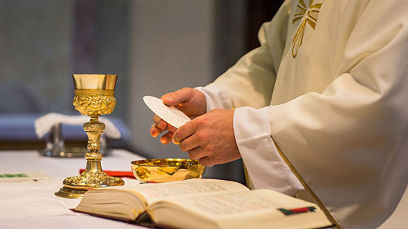 A priest celebrating Mass.