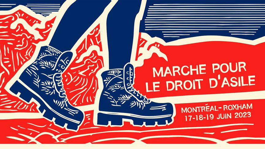 Marche pour le droit d'asile-Montréal Roxham