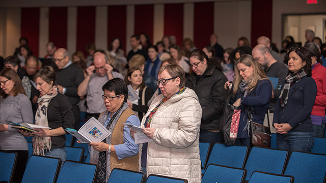 People gathered for the Faith Enrichment Conference in Loyola College