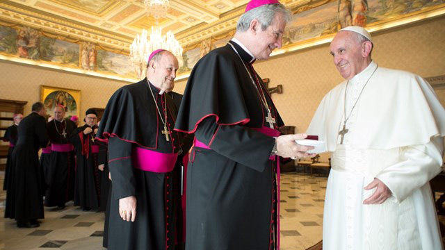 Archbishop Lépine meeting Pope Francis