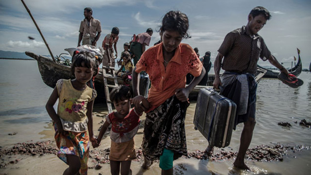 Rohingya communities forced to flee Myanmar and seek refuge in Bangladesh