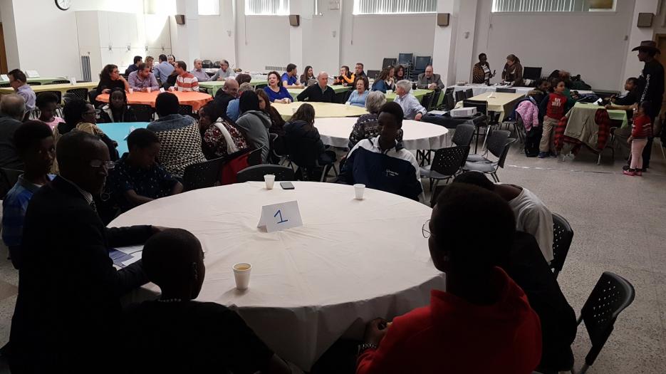 A potluck dinner was prepared for this gathering. 