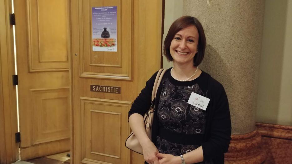 Katerine Perrault, co-director of the Diocesan Centre for Marriage, Life and the Family, showed the benefactors the way to the parish hall.