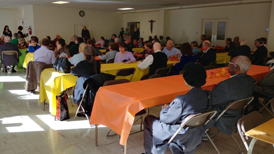 The parish hall was full!