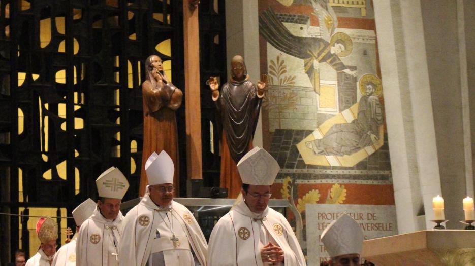 Évêques maronites à la fin de la célébration.(Photo : Isabelle de Chateauvieux) - © Église catholique à Montréal