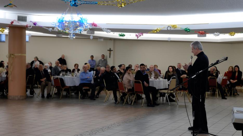 Mgr Christian Lépine adressait ses voeux à l'assemblée. (Photo : Richard Maltais)