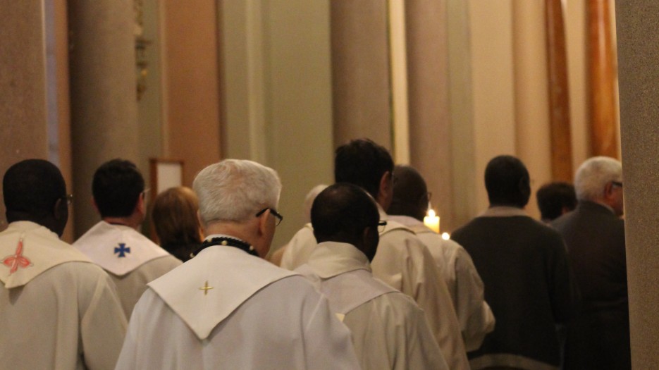 Many priests from religious communities were present. (Photo: Isabelle de Chateauvieux)